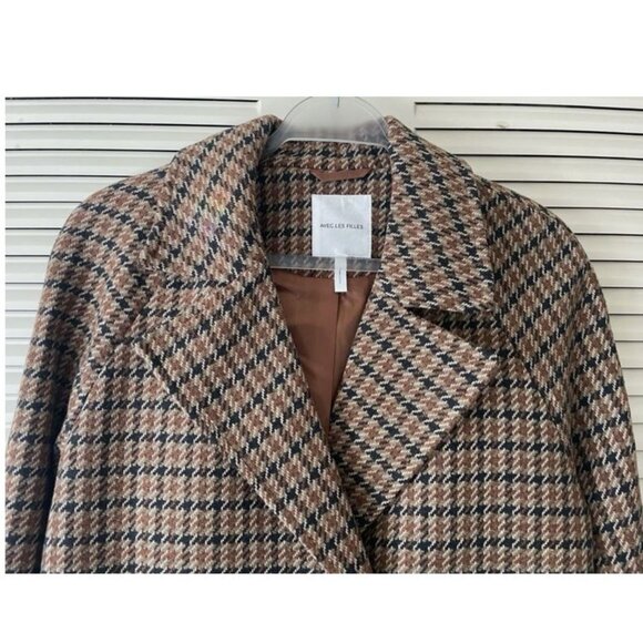 NWT Avec Les Filles Relaxed Plaid Raglan Double Breasted Short Coat Size S - Picture 10 of 11